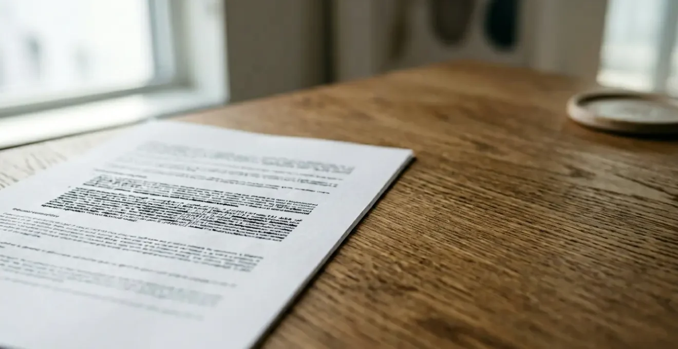 Document de contrat d'assurance automobile avec mise au point sélective révélant les clauses en petits caractères