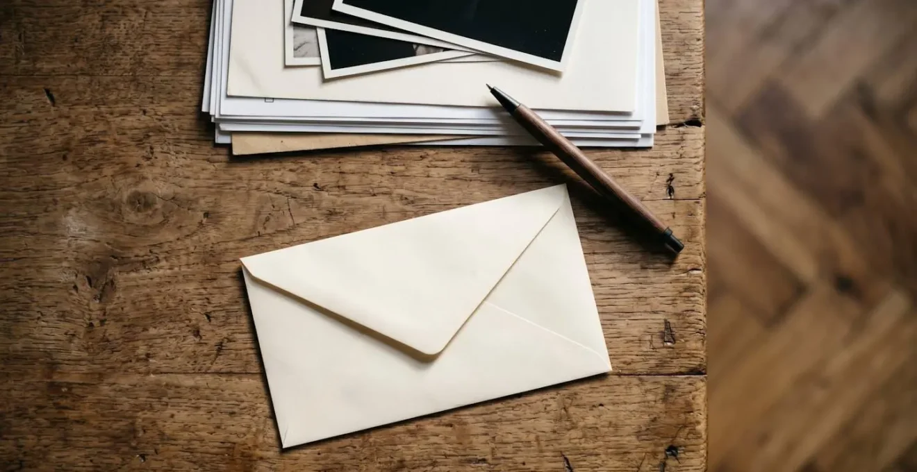 Enveloppe recommandée et documents de réclamation préparés pour envoi à la mairie