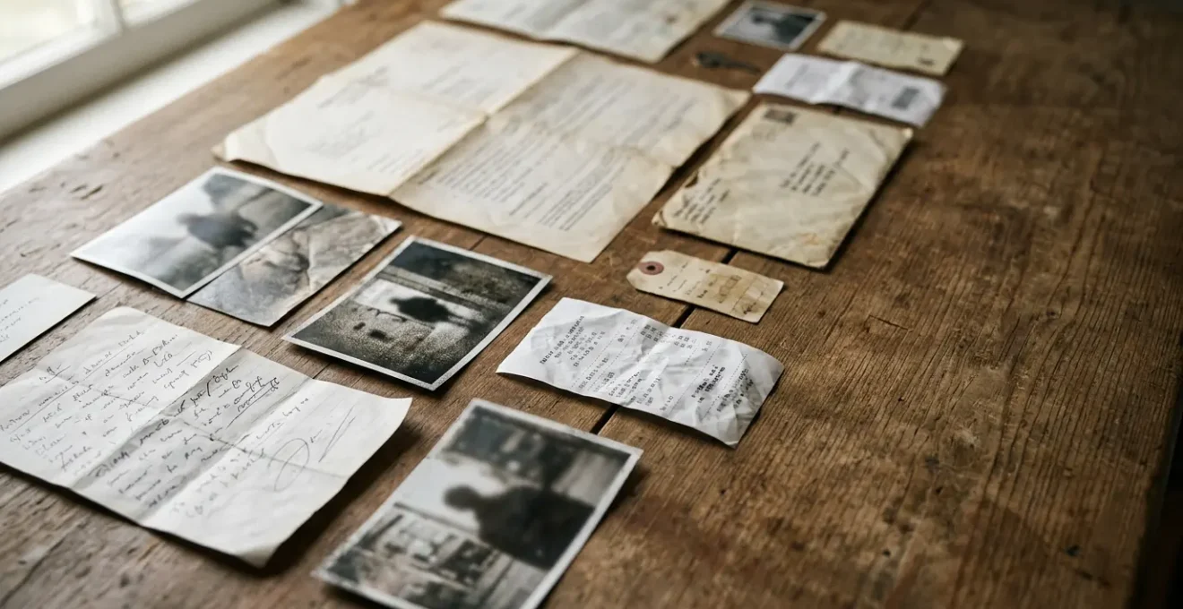 Dossier de pièces justificatives méticuleusement organisées pour une déclaration de sinistre auprès d'une assurance