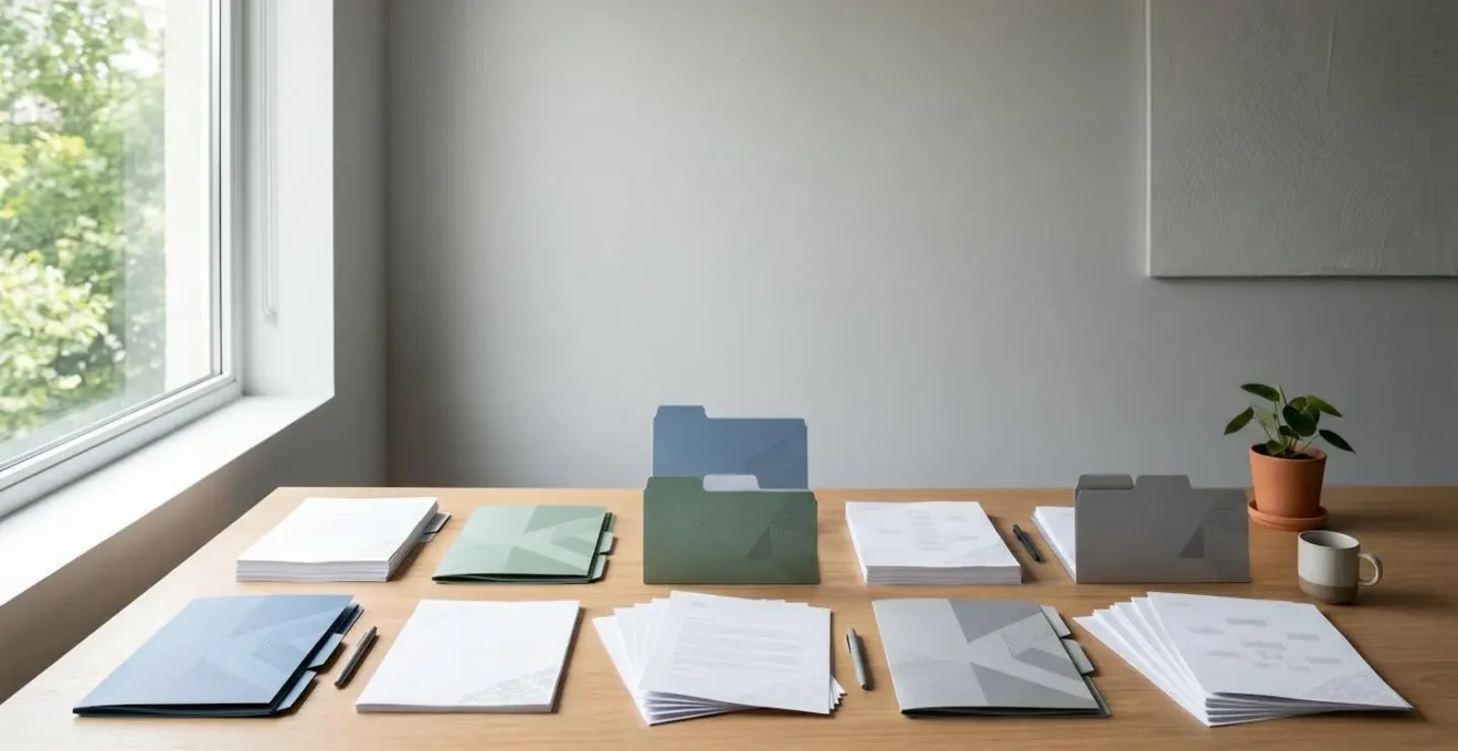Parcours de médiation avec documents organisés chronologiquement représentant le processus structuré